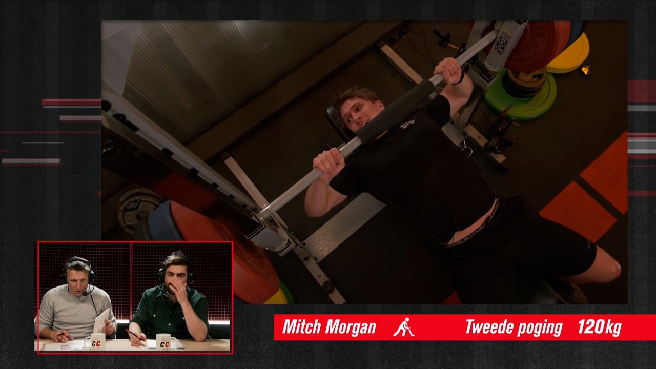 Mitch Morgan schittert op de benchpress: 12O kilo!