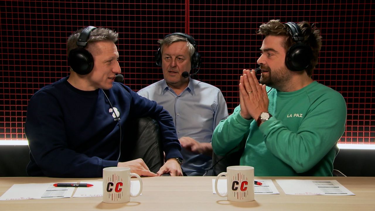 Frank Raes becommentarieert mee de all stars aflevering van De Container Cup