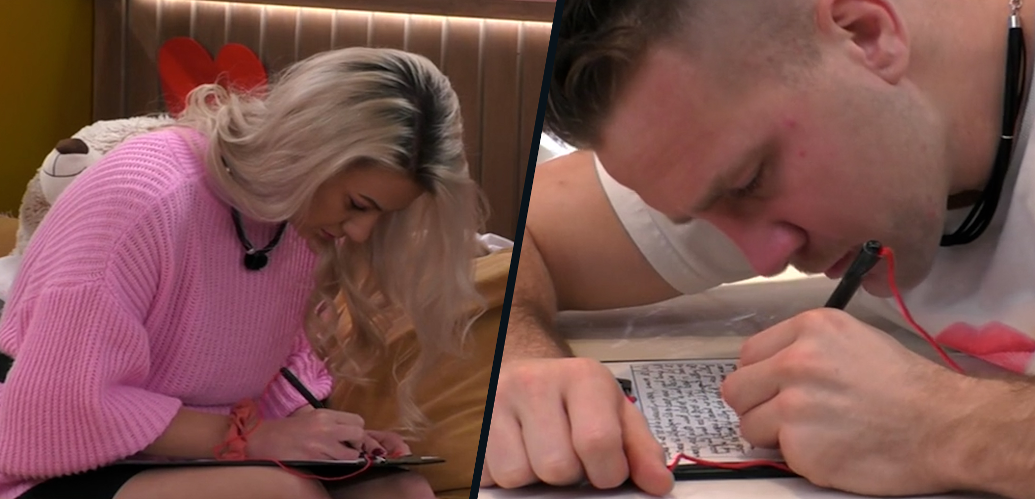 Cute! Vera en Kristof schrijven liefdesbrief naar hun geliefden