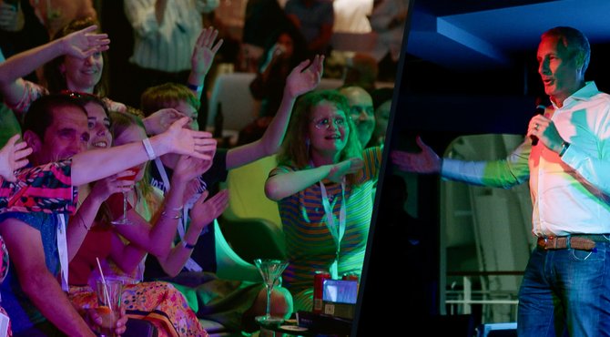 Alle armen in de lucht tijdens verrassend karaoke-optreden van Gert