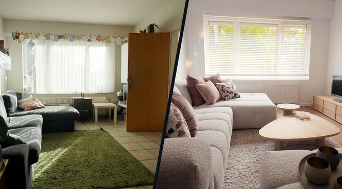 Voor en na: Het huis van Nele en haar gezin
