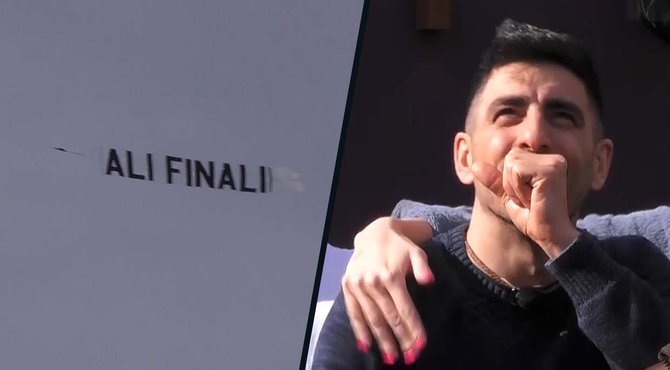 Big Brother-fans sturen Ali een aanmoedigende boodschap via vliegtuig: AliFinali