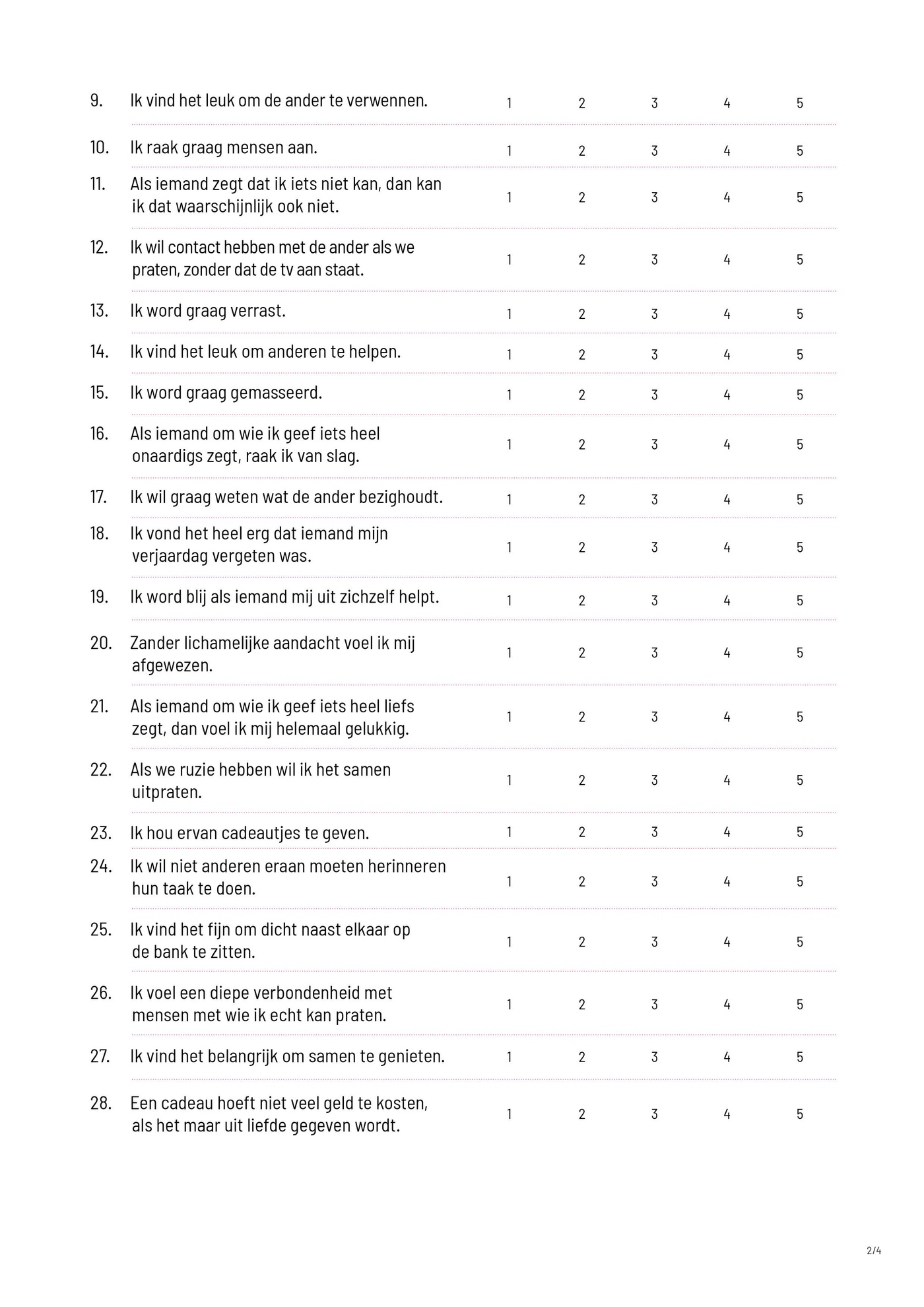 Liefdestalen-test deel 2